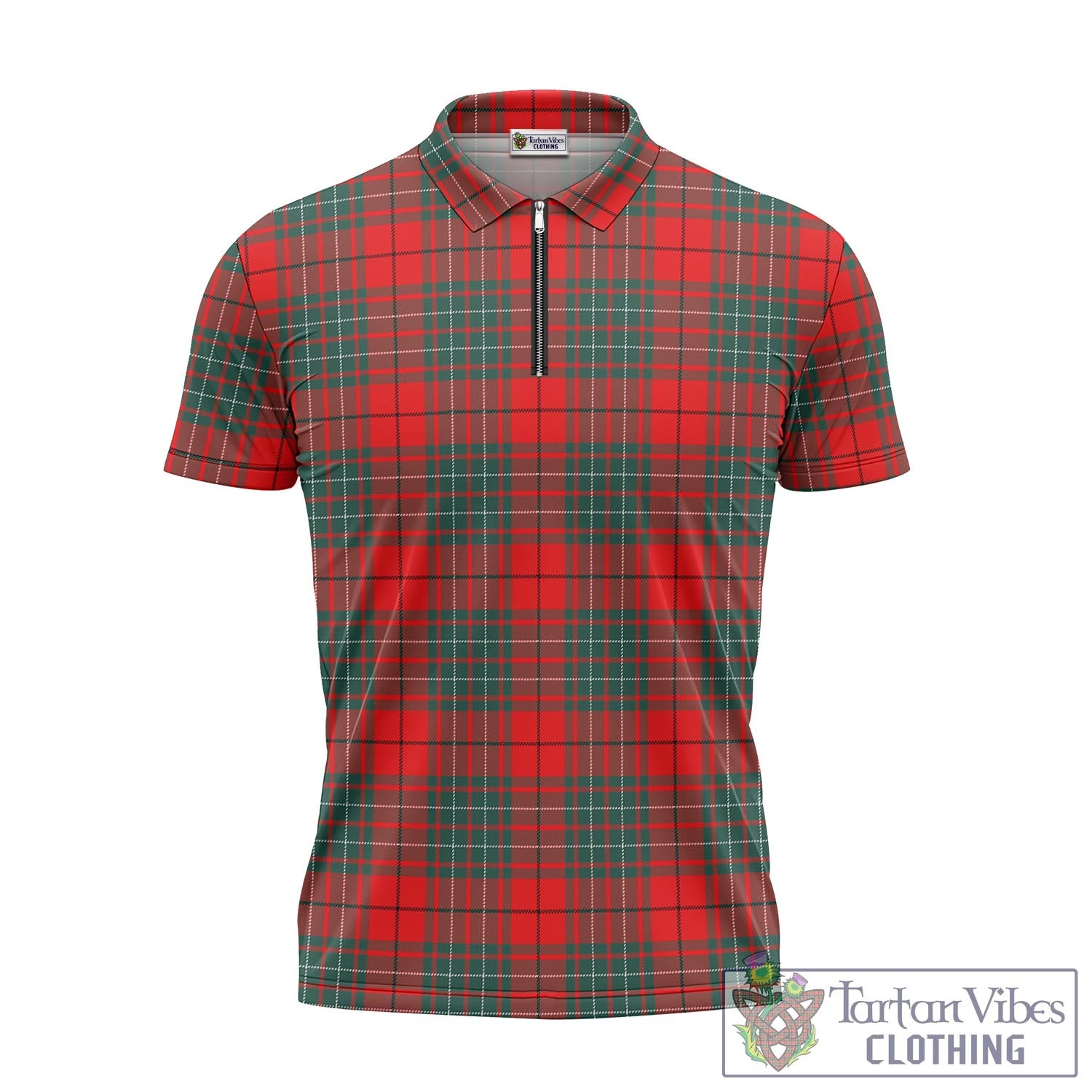 Tartan Vibes Clothing Cheyne Tartan Zipper Polo Shirt