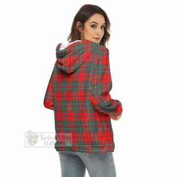 Cheyne Tartan Crest Women's Borg  Half Zip Fleece Hoodie