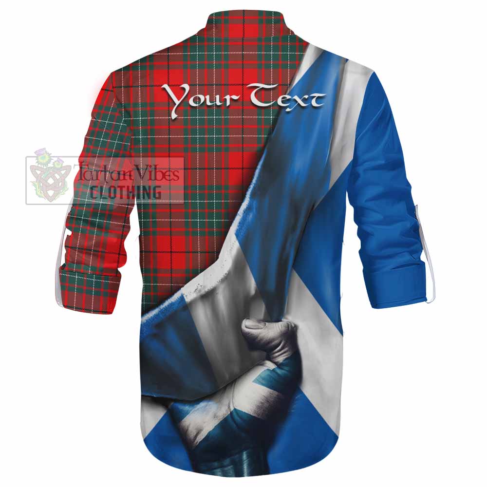 Tartan Vibes Clothing Cheyne Tartan Ghillie Kilt Shirt with Family Crest Scotland Patriotic Style