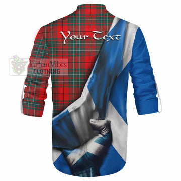 Cheyne Tartan Ghillie Kilt Shirt with Family Crest Scotland Patriotic Style