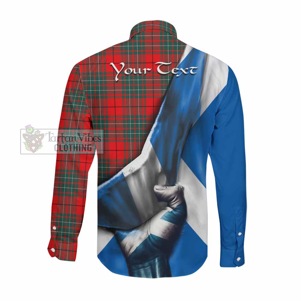 Tartan Vibes Clothing Cheyne Tartan Long Sleeve Button Shirt with Family Crest Scotland Patriotic Style