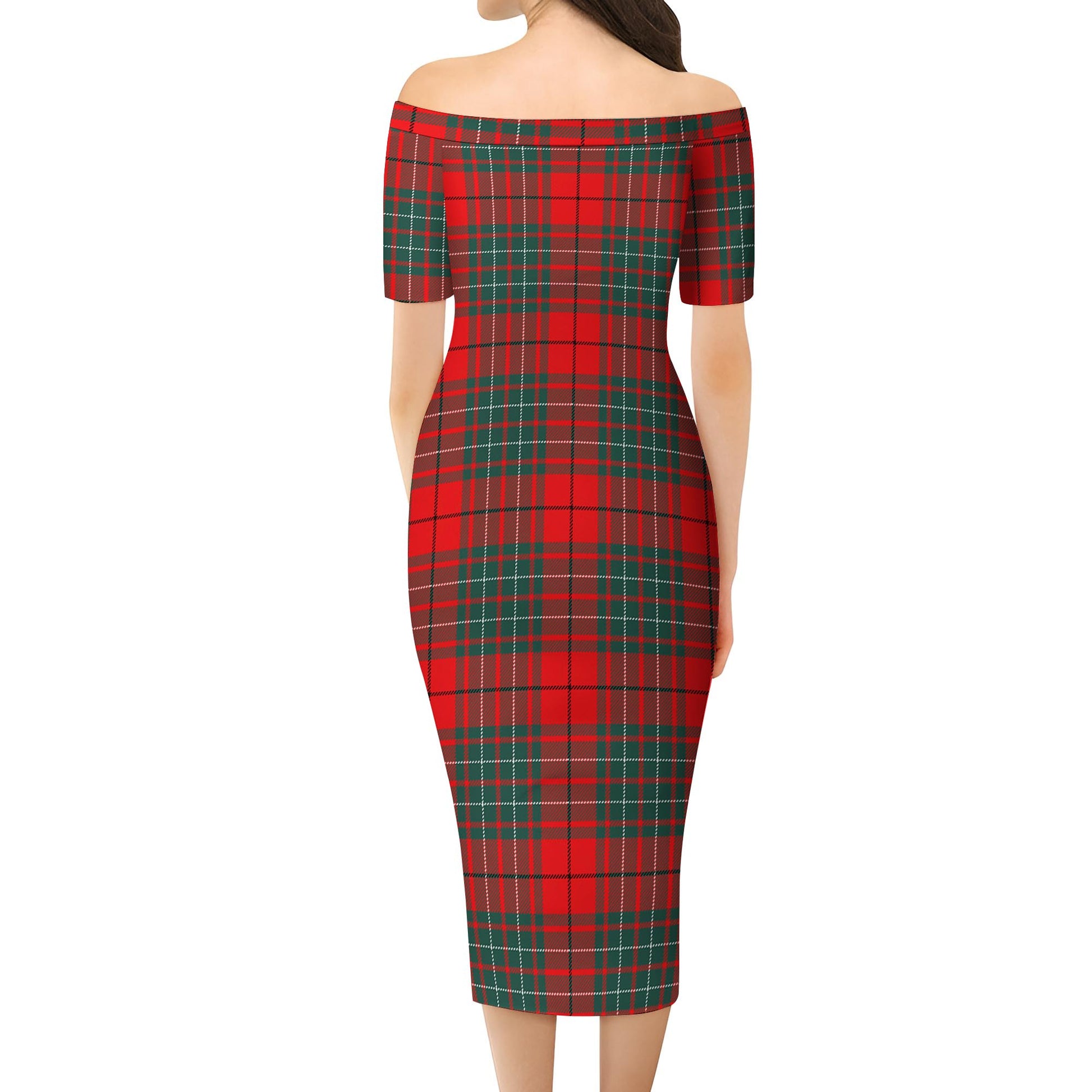 Cheyne Tartan Off Shoulder Lady Dress - Tartanvibesclothing