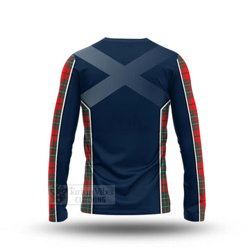 Cheyne Tartan Long Sleeve T-Shirt with Family Crest and Scottish Thistle Vibes Sport Style