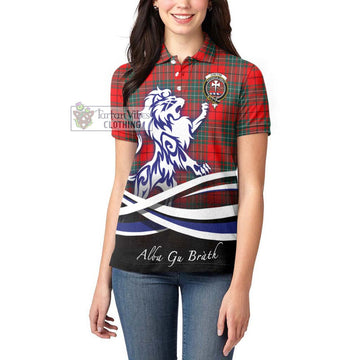 Cheyne Tartan Women's Polo Shirt with Alba Gu Brath Regal Lion Emblem