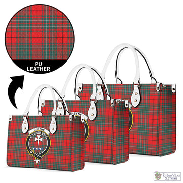 Cheyne Tartan Luxury Leather Handbags with Family Crest