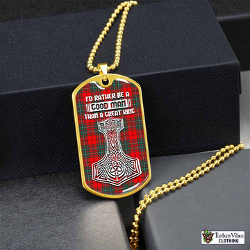 Cheyne Tartan Dog Tag Necklace Viking Mjolnir Style