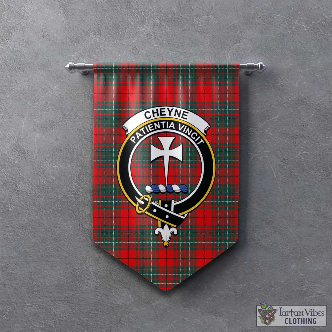 Tartan Vibes Clothing Cheyne Tartan Gonfalon, Tartan Banner with Family Crest