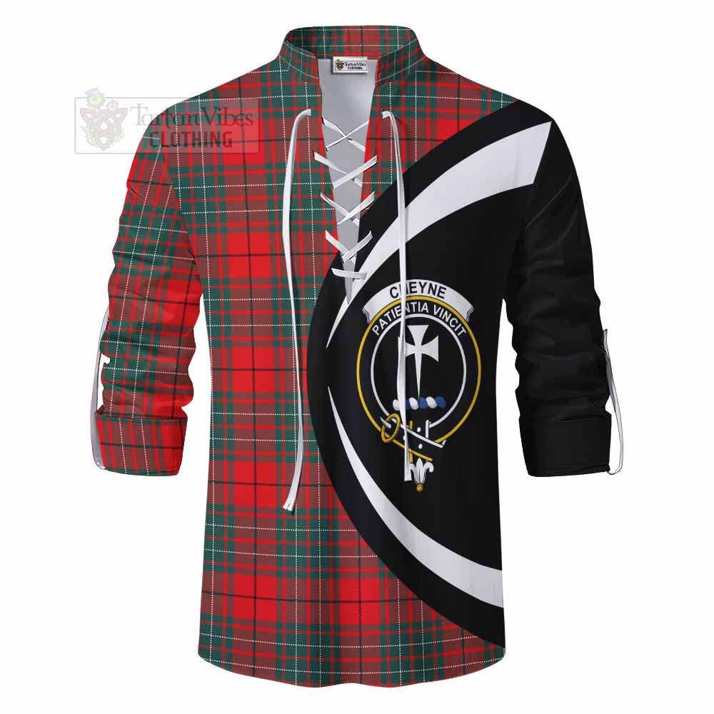 Tartan Vibes Clothing Cheyne Tartan Ghillie Kilt Shirt with Family Crest Circle Style