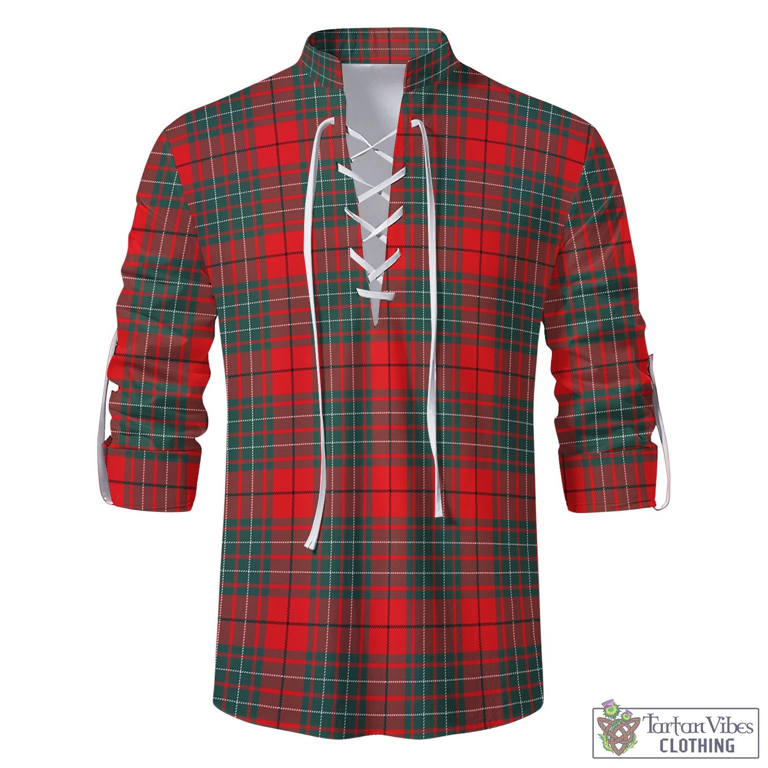 Tartan Vibes Clothing Cheyne Tartan Men's Scottish Traditional Jacobite Ghillie Kilt Shirt