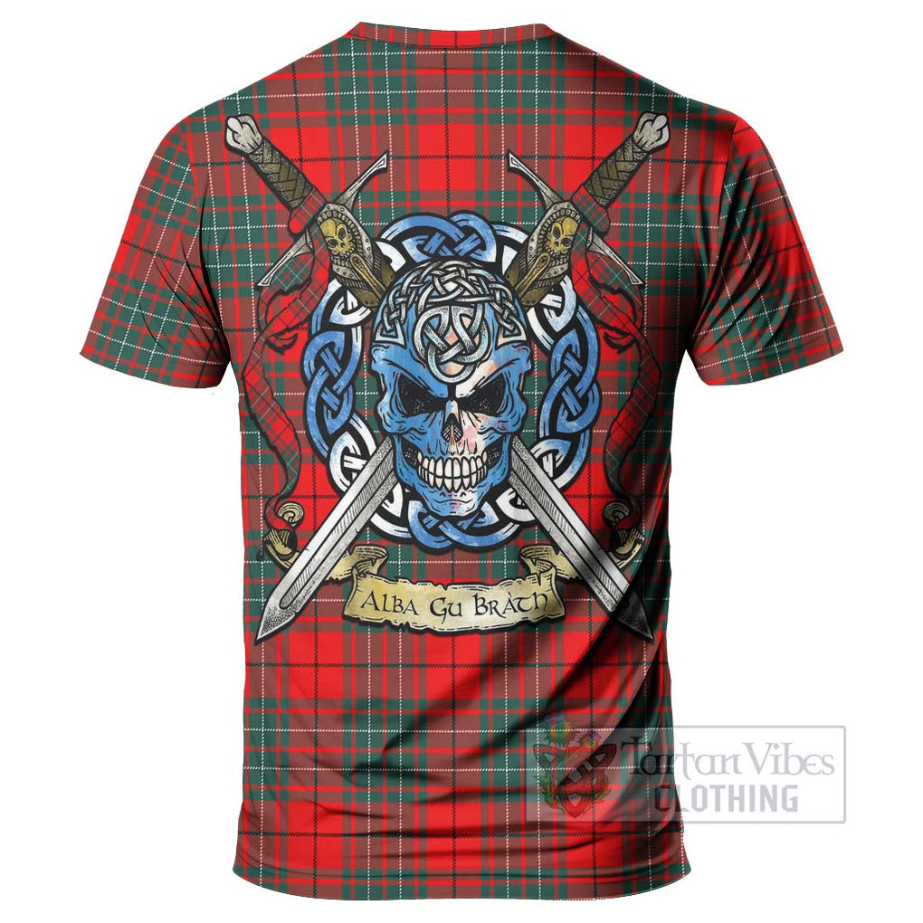 Tartan Vibes Clothing Cheyne Tartan T-Shirt with Family Crest Celtic Skull Style