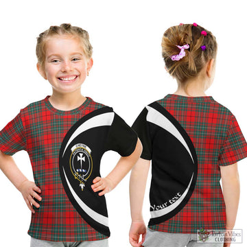 Cheyne Tartan Kid T-Shirt with Family Crest Circle Style