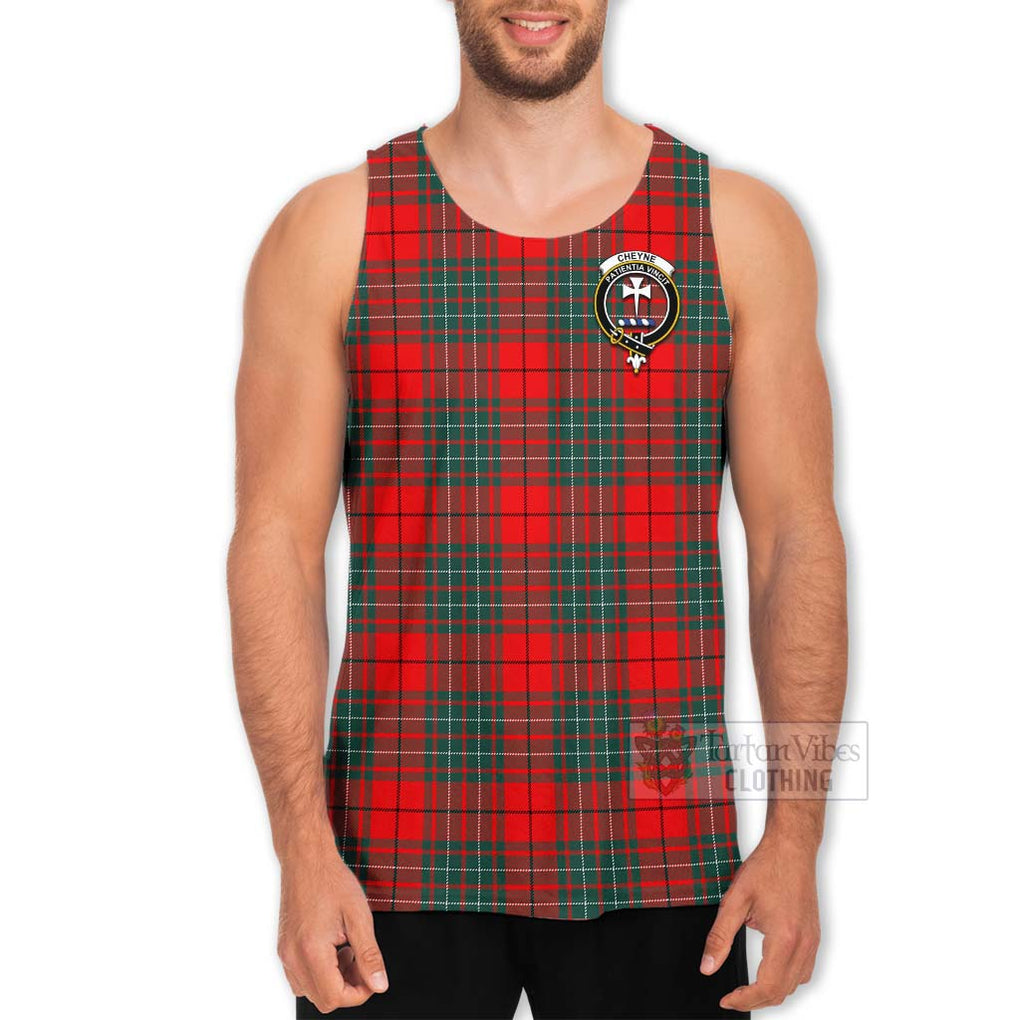 Tartan Vibes Clothing Cheyne Tartan Men's Tank Top with Family Crest Celtic Skull Style