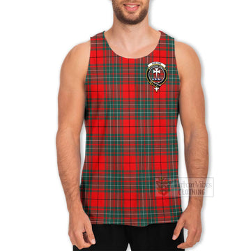 Cheyne Tartan Men's Tank Top with Family Crest Celtic Skull Style