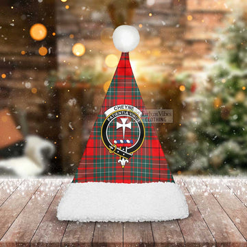 Cheyne Tartan Christmas Santa Hats with Family Crest