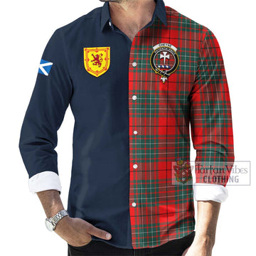 Cheyne Tartan Long Sleeve Button Shirt Alba with Scottish Lion Royal Arm Half Style