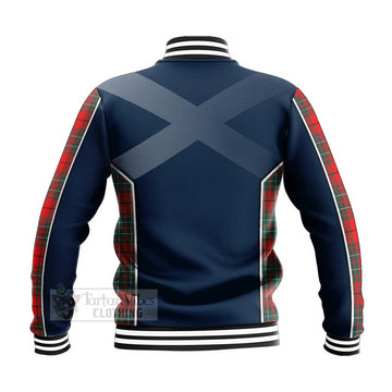 Cheyne Tartan Baseball Jacket with Family Crest and Scottish Thistle Vibes Sport Style