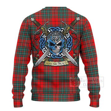 Cheyne Tartan Ugly Sweater with Family Crest Celtic Skull Style