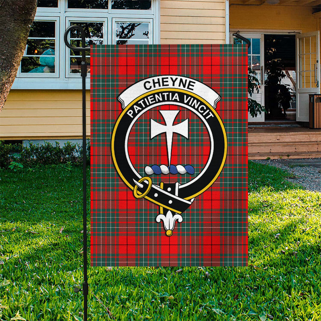 cheyne-tartan-flag-with-family-crest