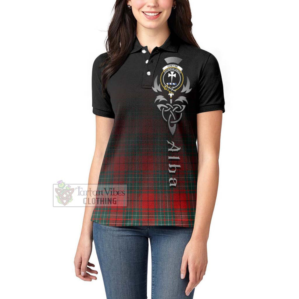 Tartan Vibes Clothing Cheyne Tartan Women's Polo Shirt Featuring Alba Gu Brath Family Crest Celtic Inspired