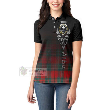 Cheyne Tartan Women's Polo Shirt Featuring Alba Gu Brath Family Crest Celtic Inspired