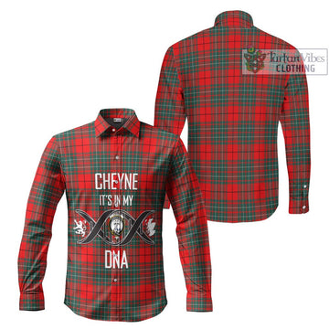 Cheyne Tartan Long Sleeve Button Shirt with Family Crest DNA In Me Style