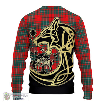 Cheyne Tartan Ugly Sweater with Family Crest Celtic Wolf Style