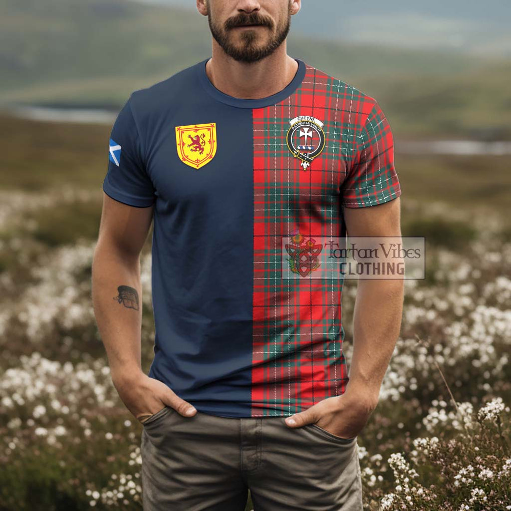 Tartan Vibes Clothing Cheyne Tartan T-Shirt Alba with Scottish Lion Royal Arm Half Style