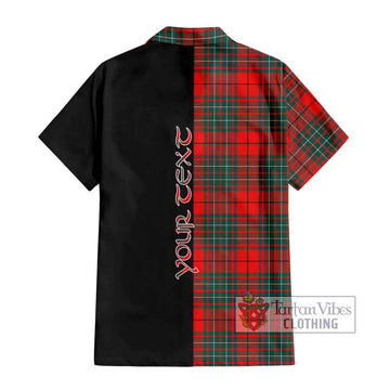 Cheyne Tartan Short Sleeve Button Shirt with Family Crest and Half Of Me Style