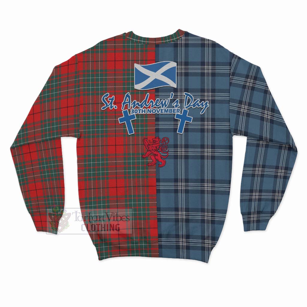 Tartan Vibes Clothing Cheyne Tartan Sweatshirt Happy St. Andrew's Day Half Tartan Style