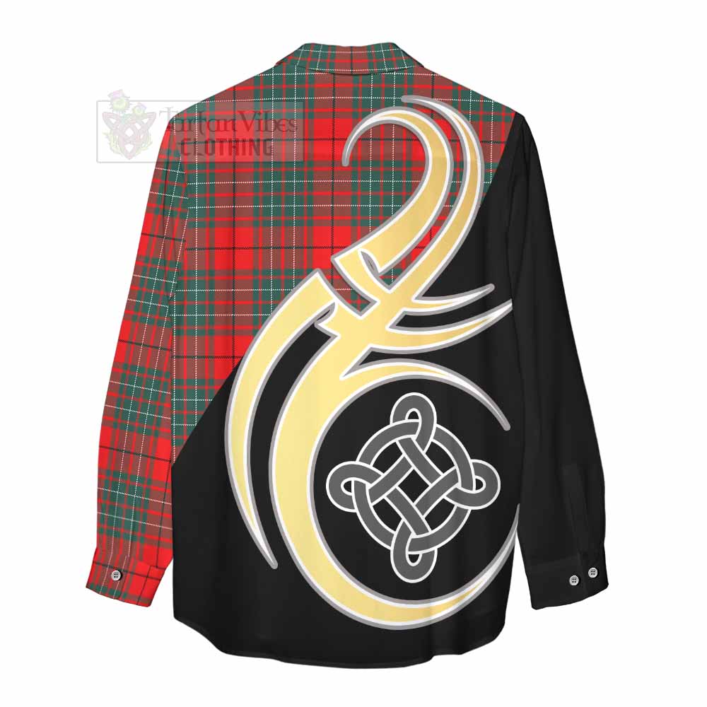 Tartan Vibes Clothing Cheyne Tartan Women's Casual Shirt with Family Crest and Celtic Symbol Style