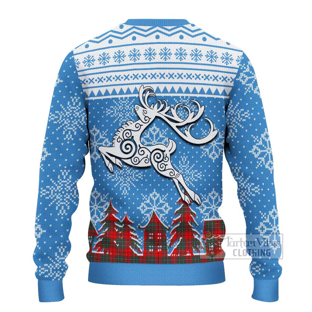 Tartan Vibes Clothing Cheyne Clan Christmas Ugly Sweater with Tartan and Celtic Raindeer Style