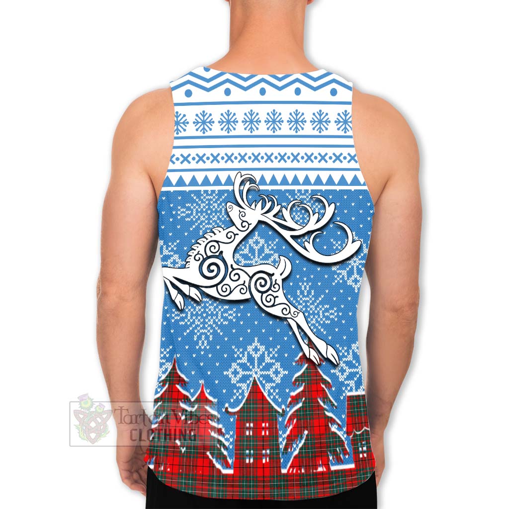 Tartan Vibes Clothing Cheyne Clan Christmas Men's Tank Top Celtic Reindeer Style