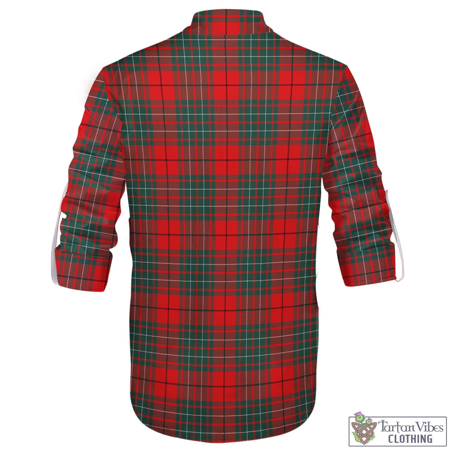 Tartan Vibes Clothing Cheyne Tartan Men's Scottish Traditional Jacobite Ghillie Kilt Shirt with Family Crest