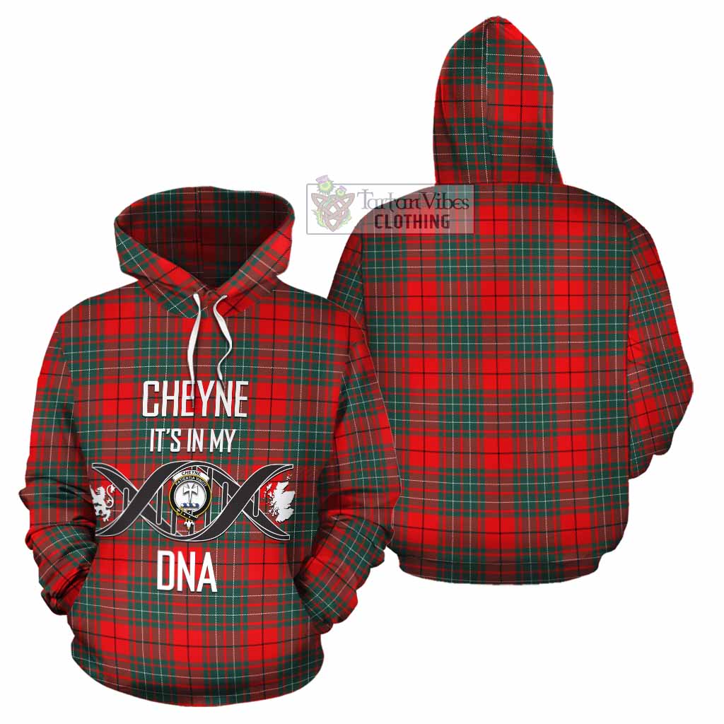 Tartan Vibes Clothing Cheyne Tartan Cotton Hoodie with Family Crest DNA In Me Style