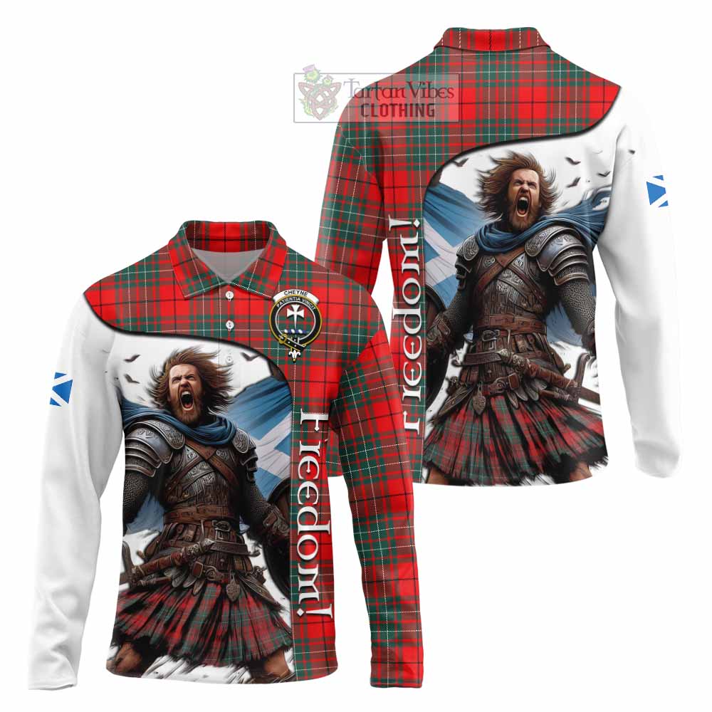 Tartan Vibes Clothing Cheyne Crest Tartan Long Sleeve Polo Shirt Inspired by the Freedom of Scottish Warrior