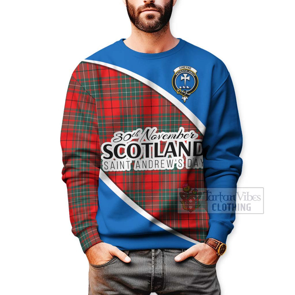 Tartan Vibes Clothing Cheyne Family Crest Tartan Sweatshirt Celebrate Saint Andrew's Day in Style