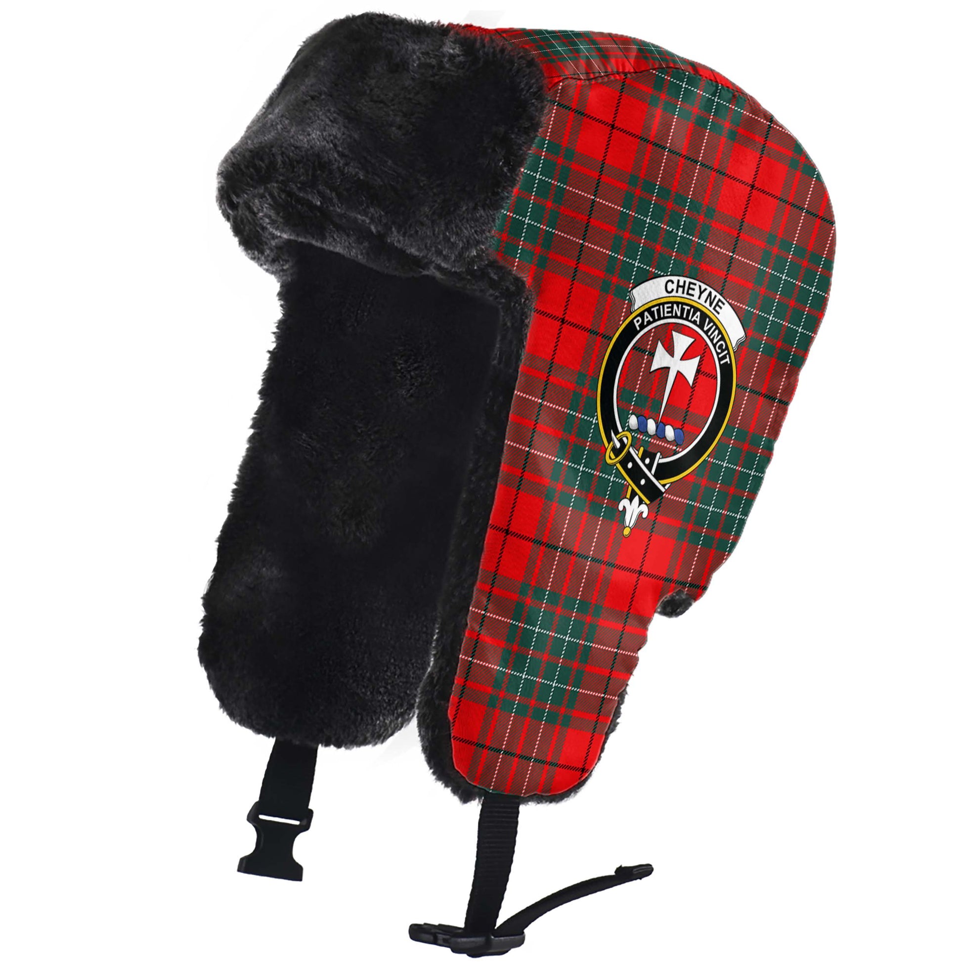 Cheyne Tartan Winter Trapper Hat with Family Crest - Tartanvibesclothing