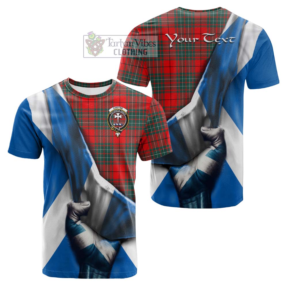 Tartan Vibes Clothing Cheyne Tartan Cotton T-shirt with Family Crest Scotland Patriotic Style