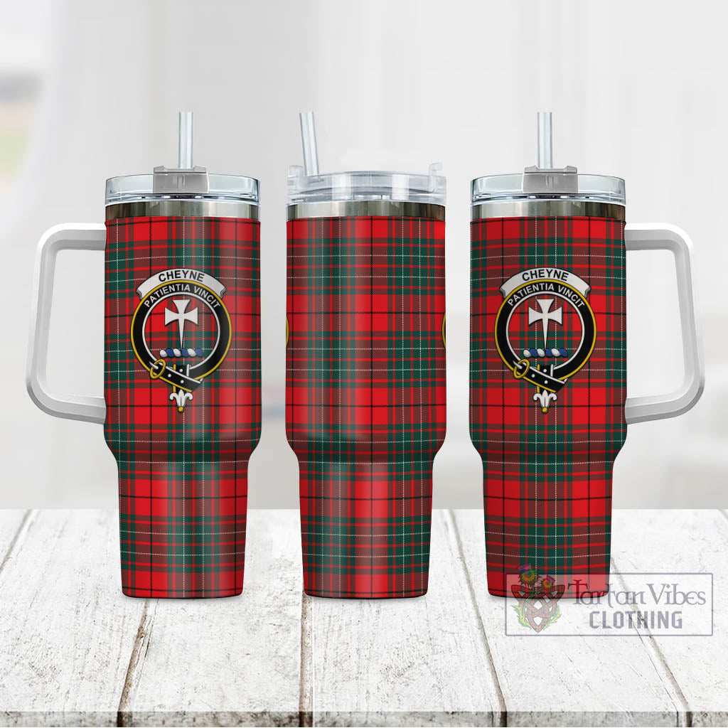 Tartan Vibes Clothing Cheyne Tartan and Family Crest Tumbler with Handle