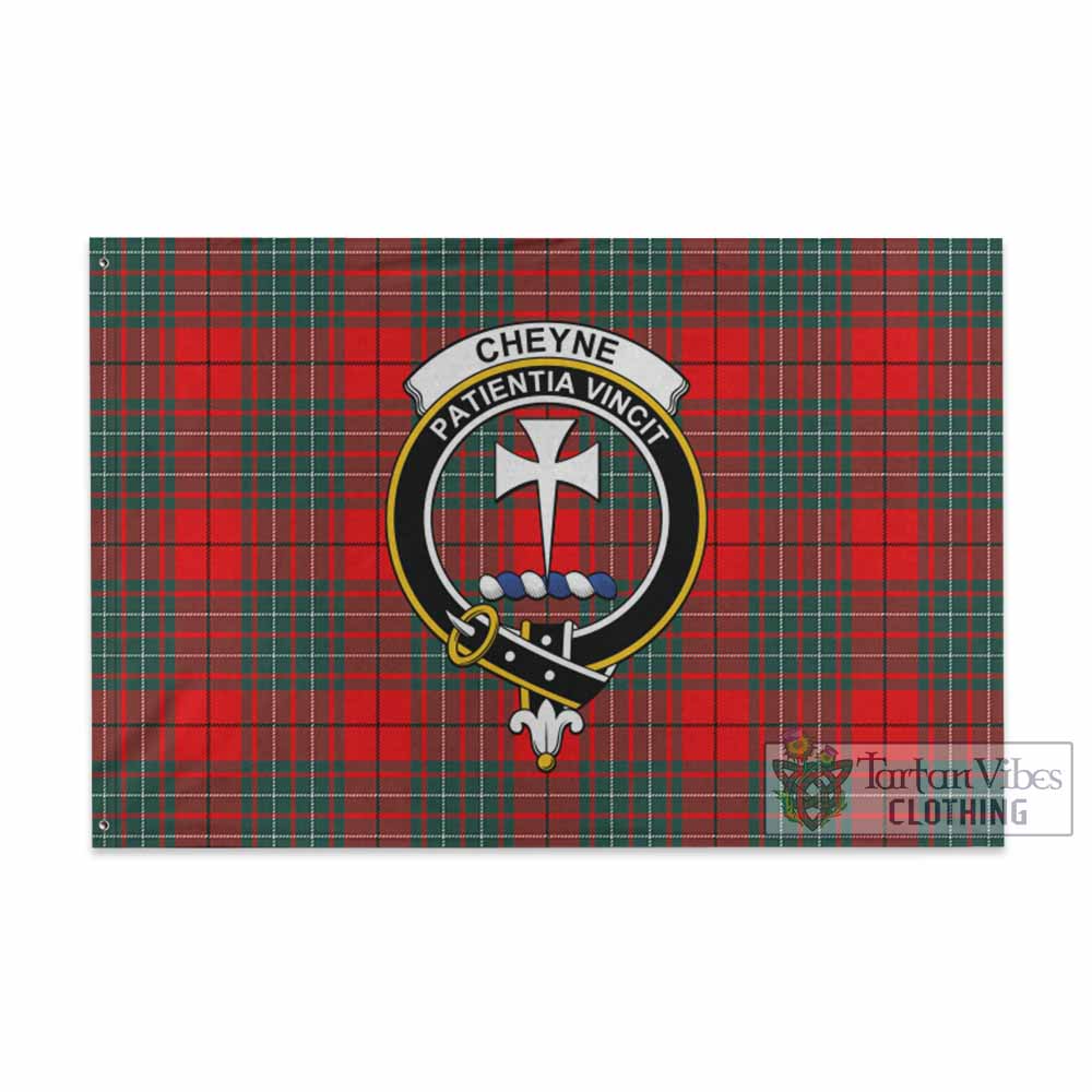 Tartan Vibes Clothing Cheyne Tartan House Flag with Family Crest