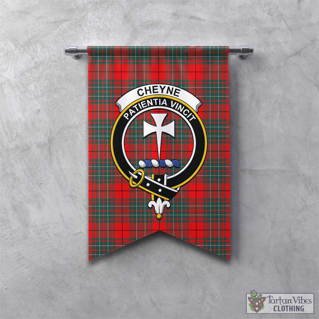 Tartan Vibes Clothing Cheyne Tartan Gonfalon, Tartan Banner with Family Crest