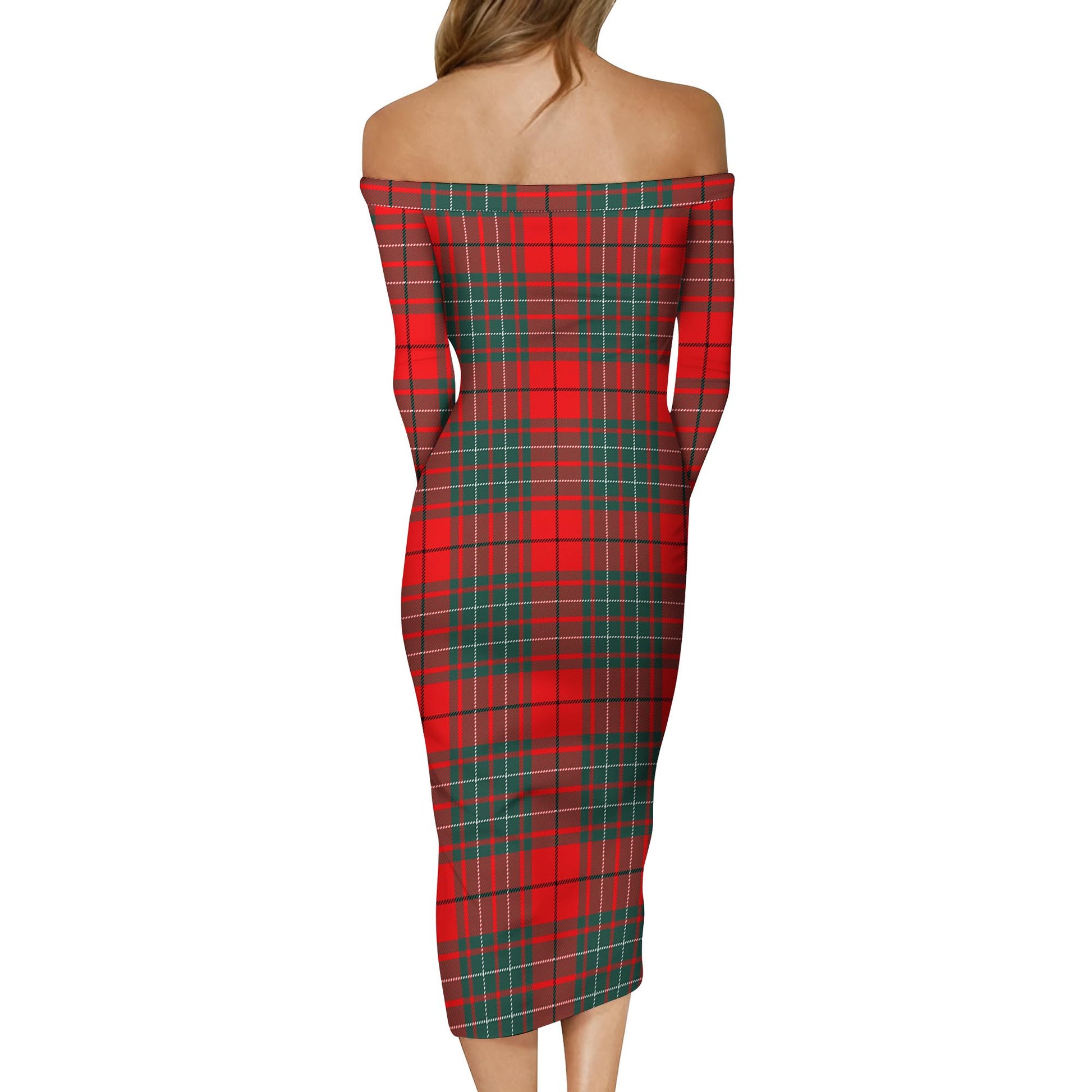 Cheyne Tartan Off Shoulder Lady Dress - Tartanvibesclothing