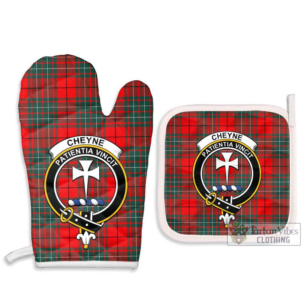 Cheyne Tartan Combo Oven Mitt & Pot-Holder with Family Crest Combo 1 Oven Mitt & 2 Pot-Holder White - Tartan Vibes Clothing