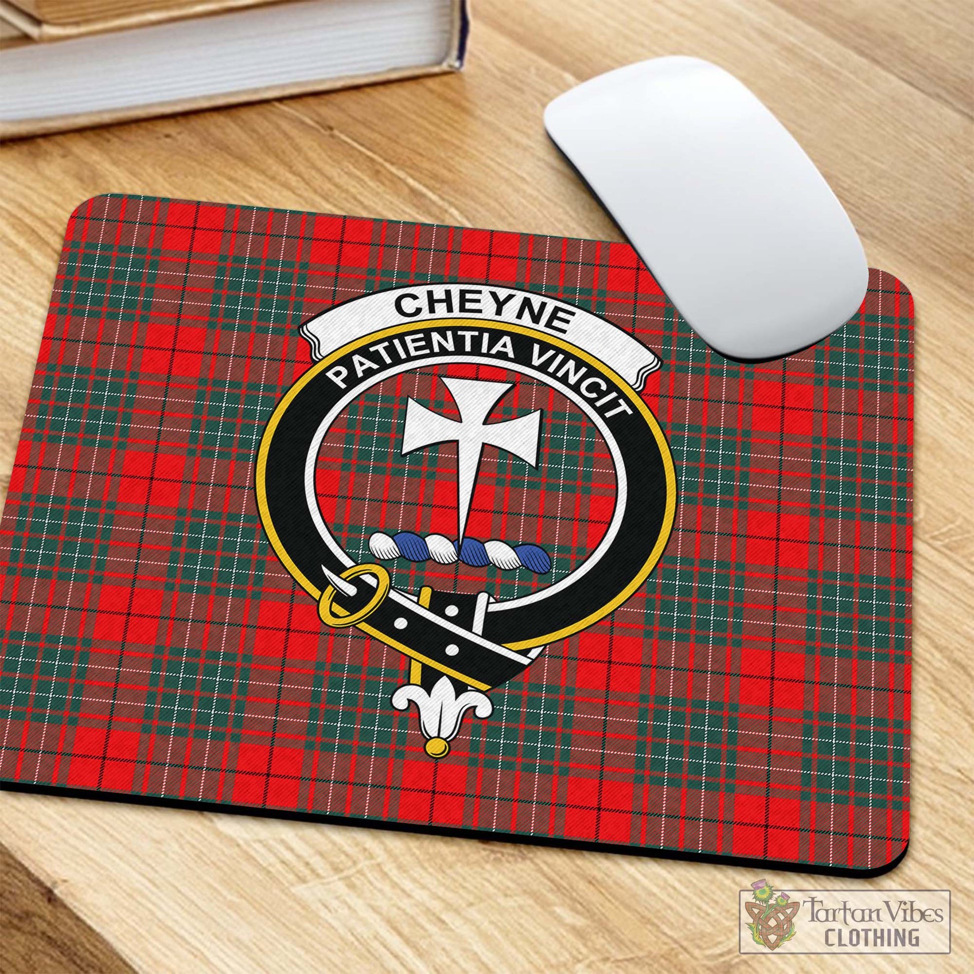 Tartan Vibes Clothing Cheyne Tartan Mouse Pad with Family Crest