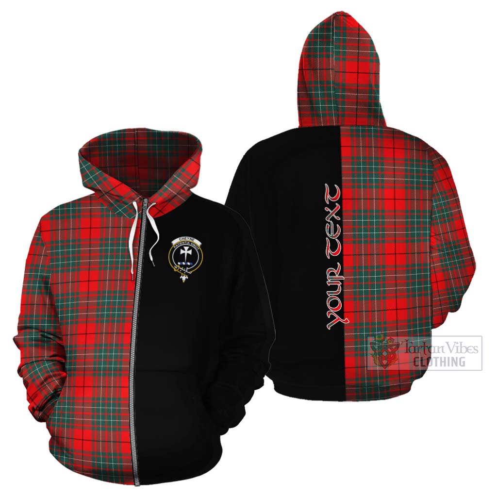 Tartan Vibes Clothing Cheyne Tartan Cotton Hoodie with Family Crest and Half Of Me Style