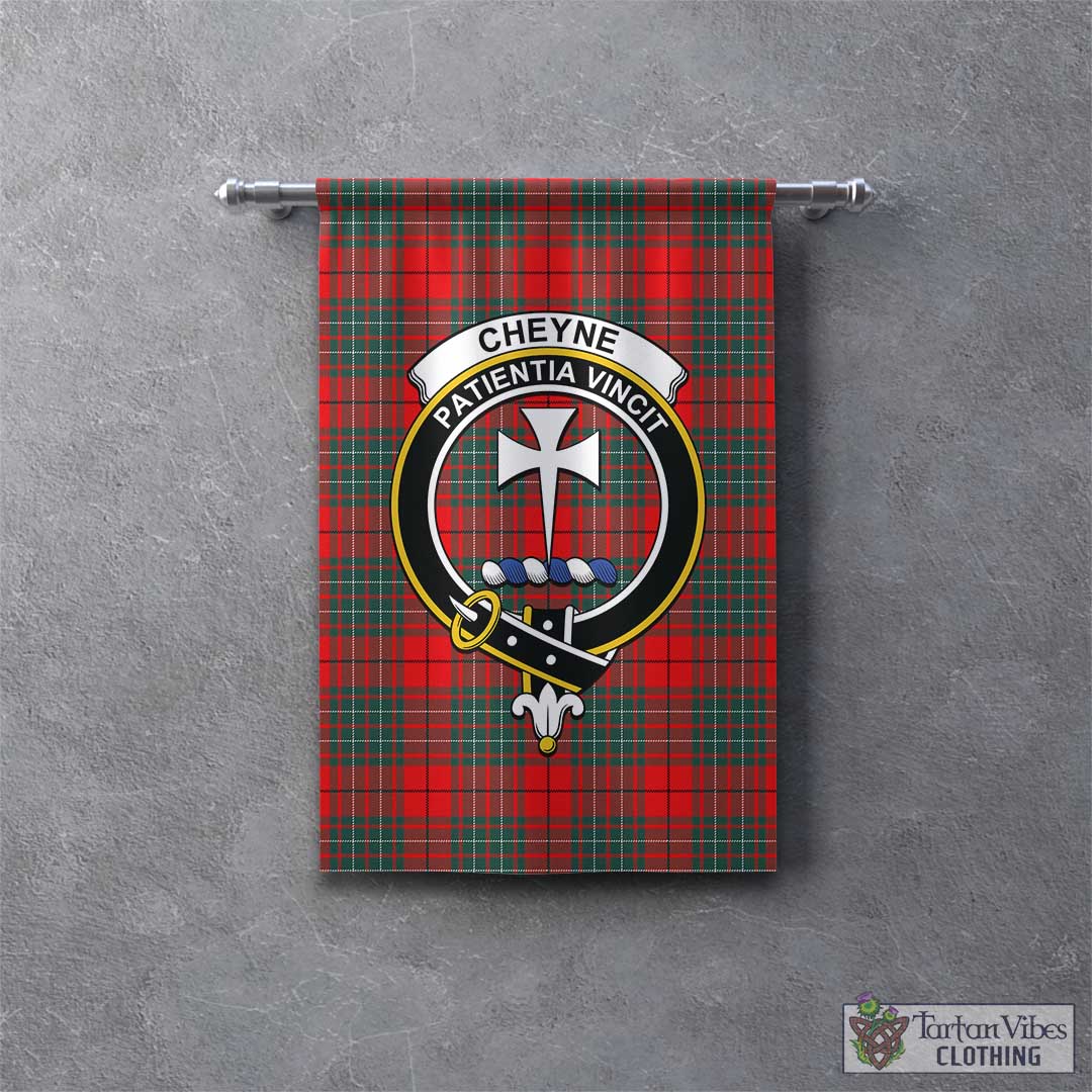 Tartan Vibes Clothing Cheyne Tartan Gonfalon, Tartan Banner with Family Crest