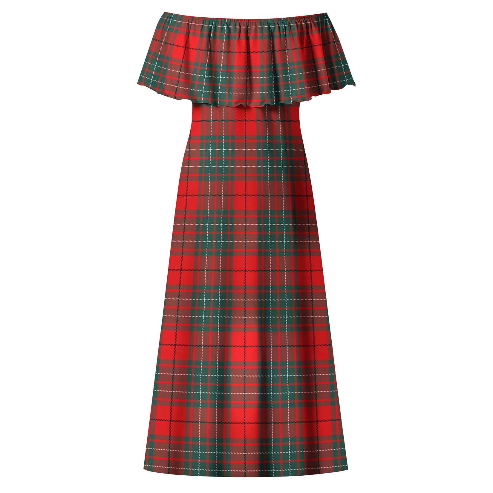 Cheyne Tartan Off Shoulder Long Dress - Tartanvibesclothing