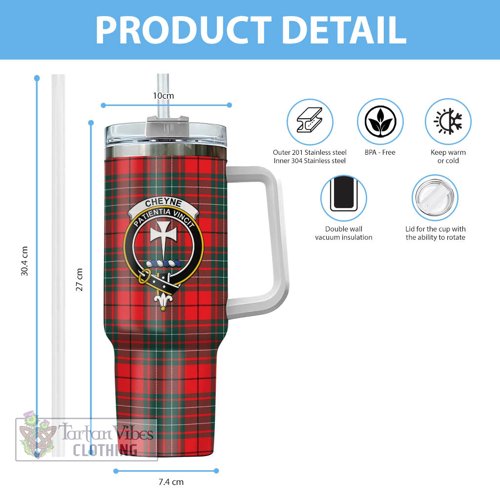 Tartan Vibes Clothing Cheyne Tartan and Family Crest Tumbler with Handle