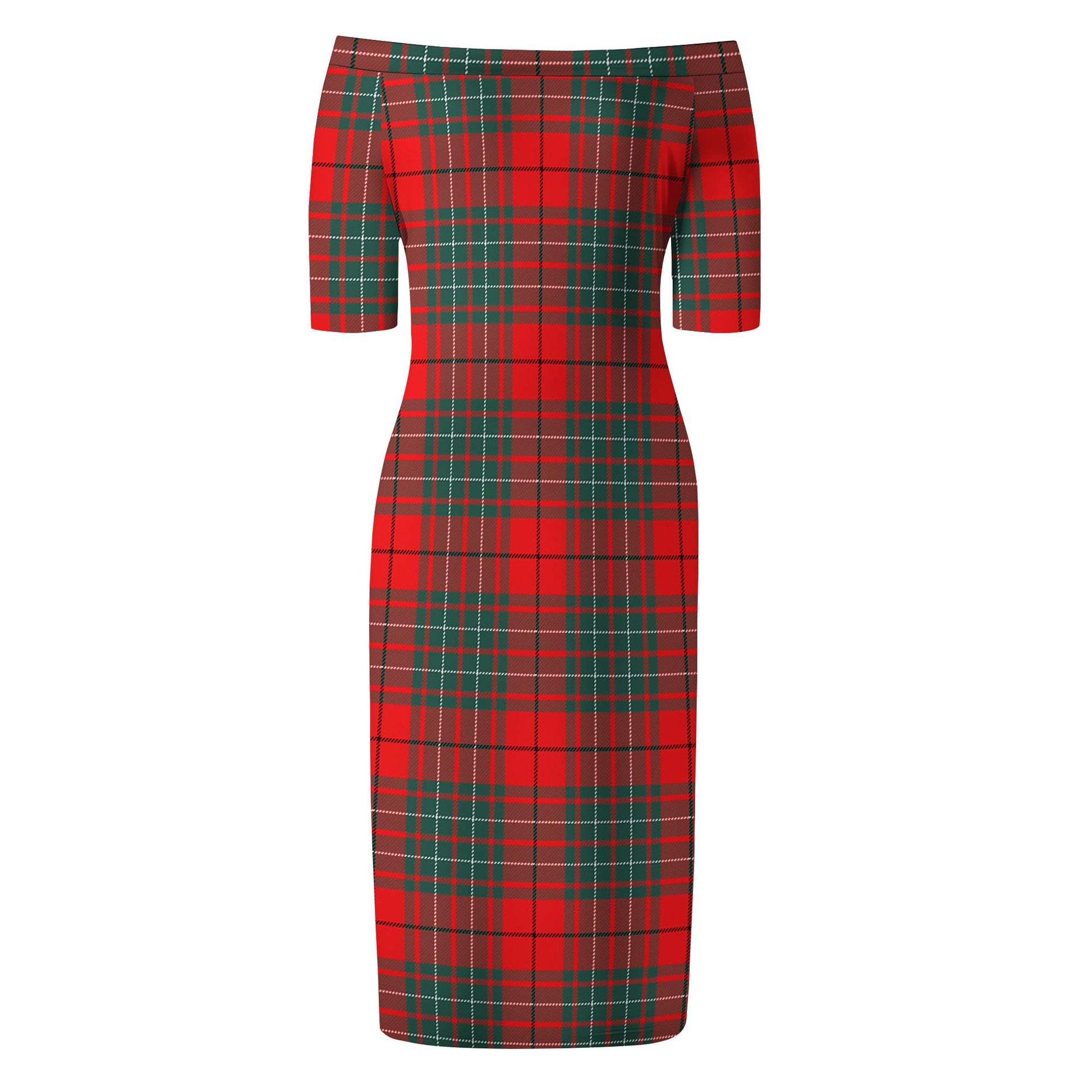 Cheyne Tartan Off Shoulder Lady Dress - Tartanvibesclothing