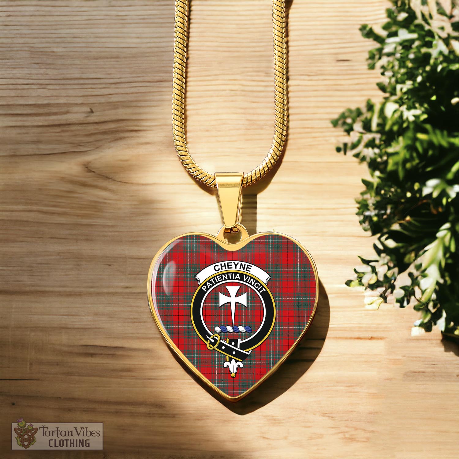 Tartan Vibes Clothing Cheyne Tartan Heart Necklace with Family Crest